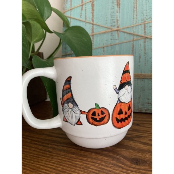 Cobwebs & Cauldrons Halloween Gnomes And Pumpkins Set of 2 MUG Stoneware - Picture 6 of 8